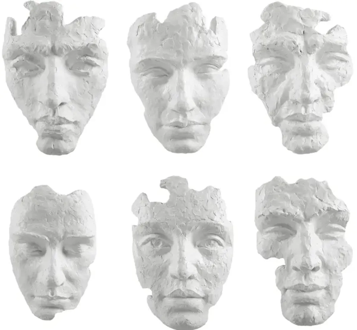 Self-Portrait White Mask Wall Decor Set/6