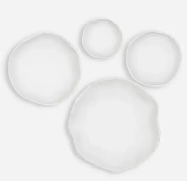 Lucky Coins White Metal Wall Bowls Set/4