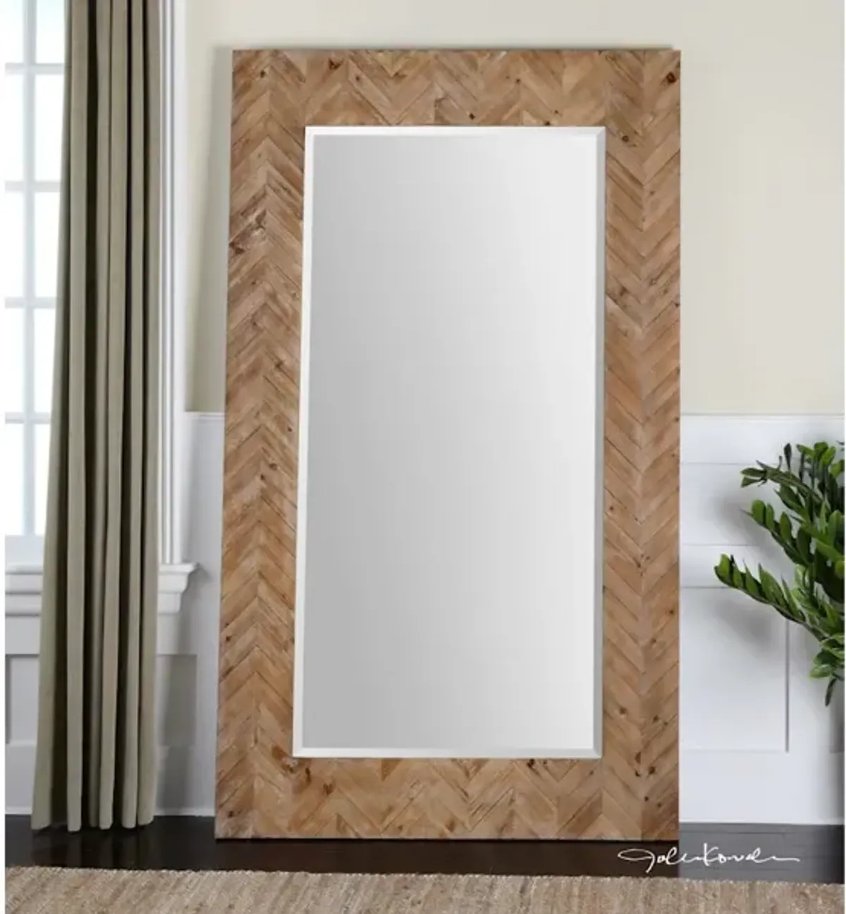 Demetria Oversized Wooden Mirror