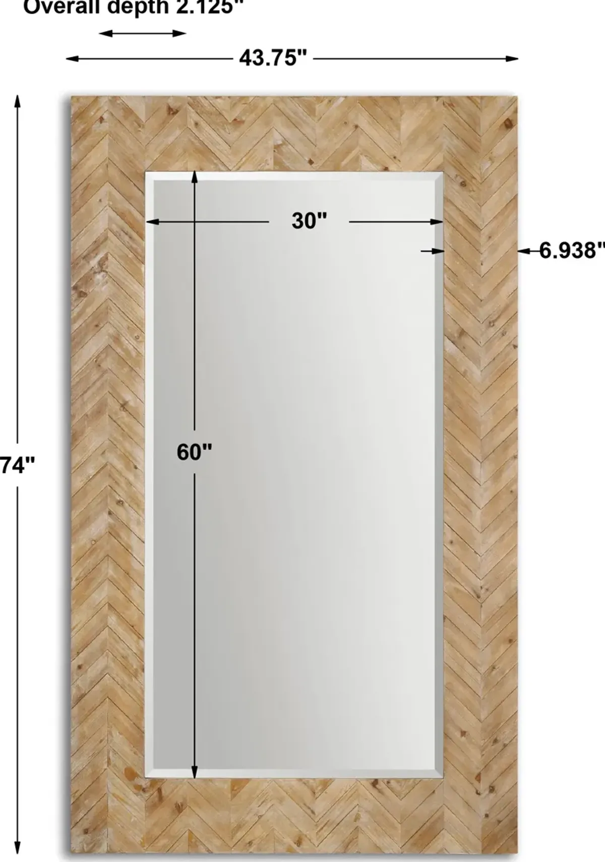 Demetria Oversized Wooden Mirror