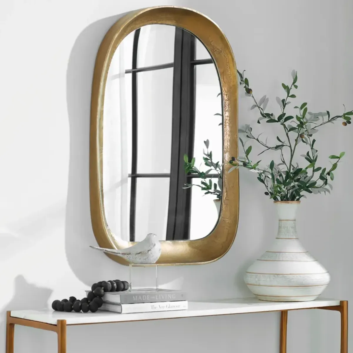 Bradano Brass Arch Mirror