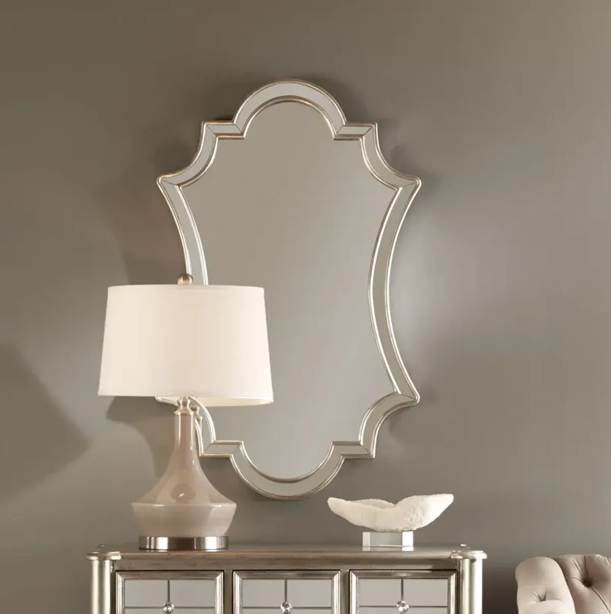 Elara Antiqued Silver Wall Mirror