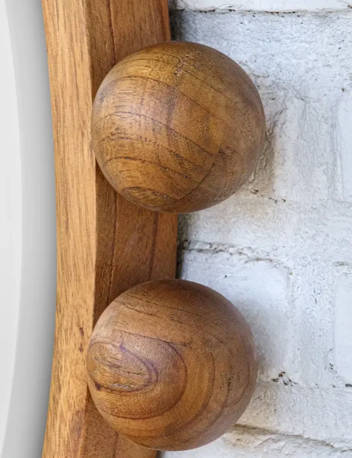 Cyra Wood Beaded Round Mirror