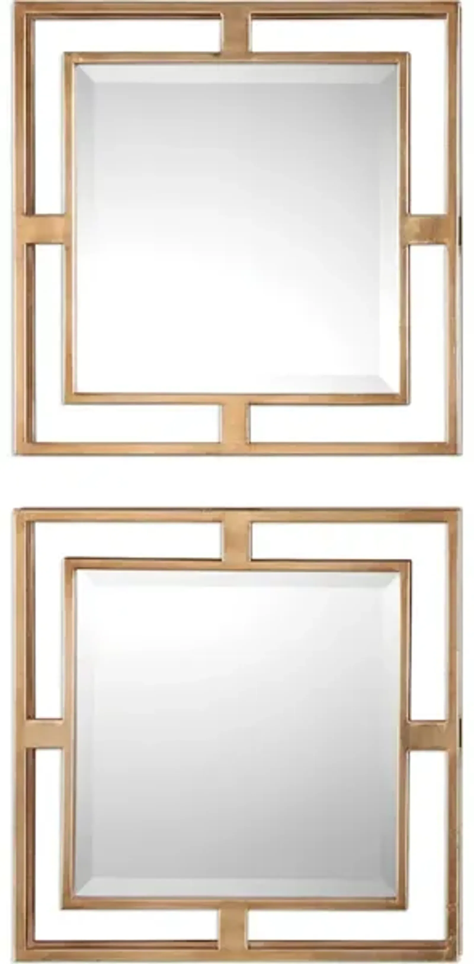 Allick Gold Square Mirrors S/2