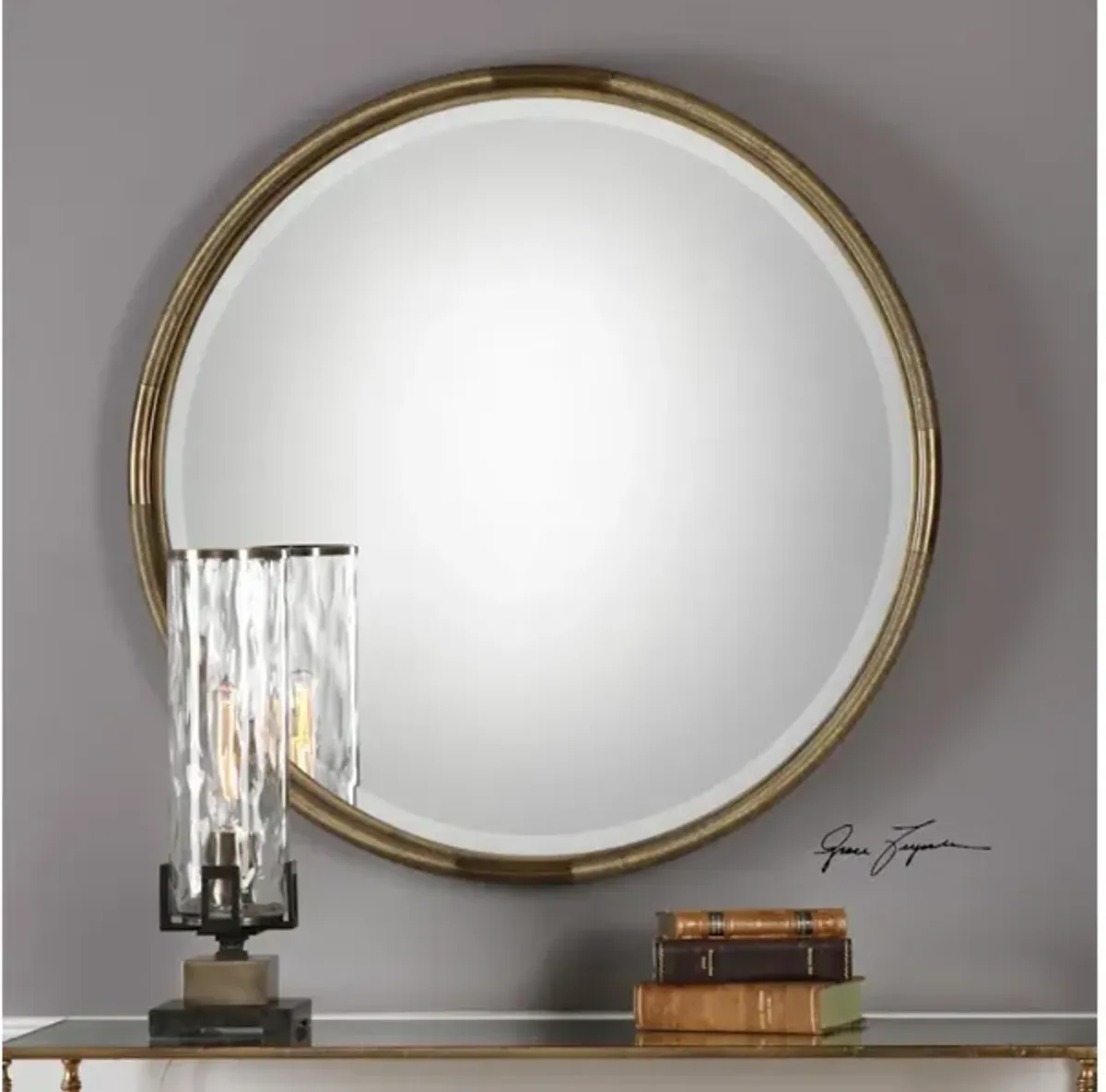 Finnick Iron Coil Round Mirror