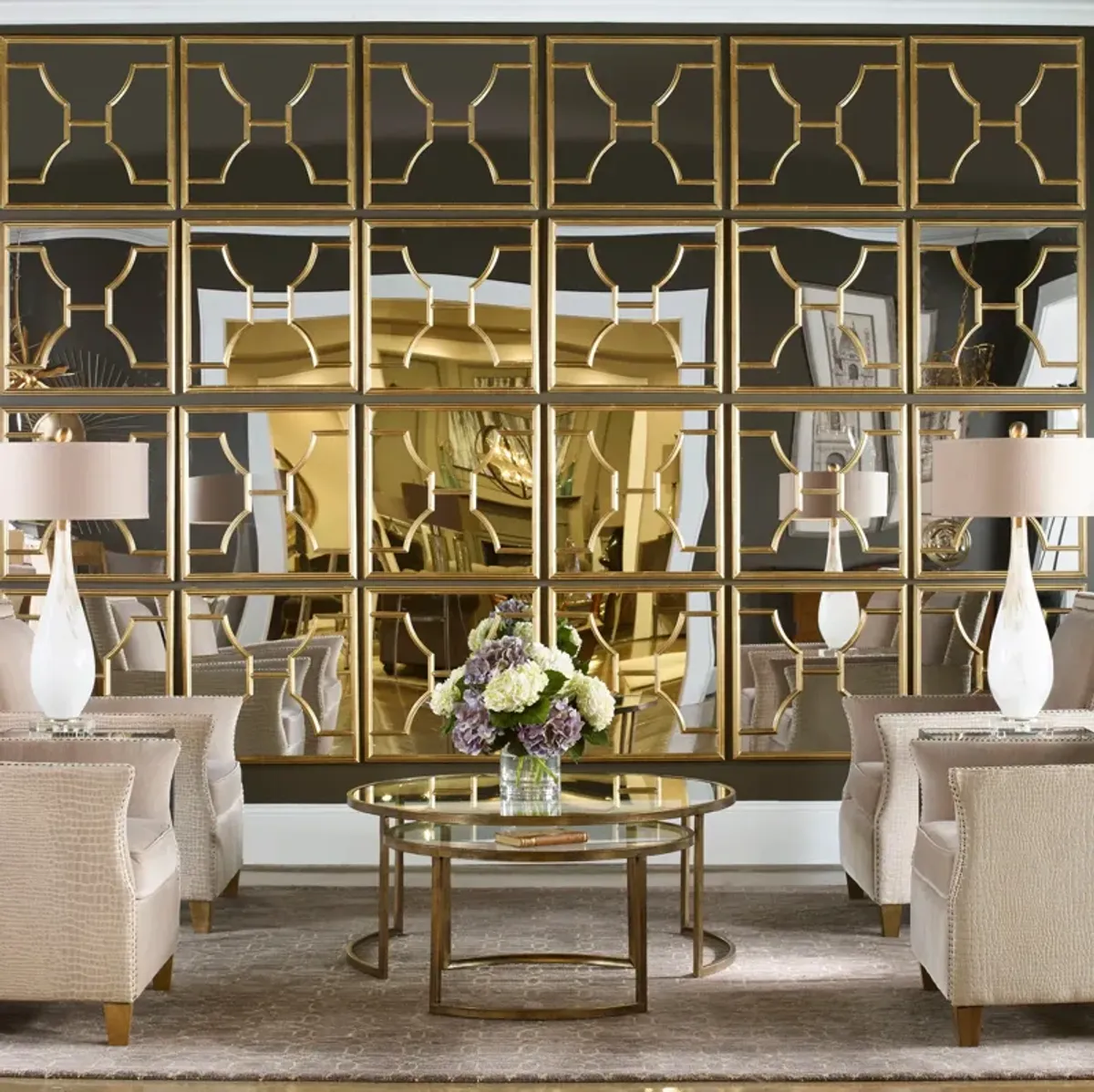 Misa Gold Square Mirrors Set/2