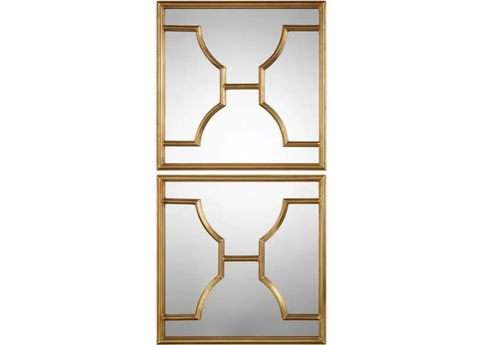 Misa Gold Square Mirrors S/2