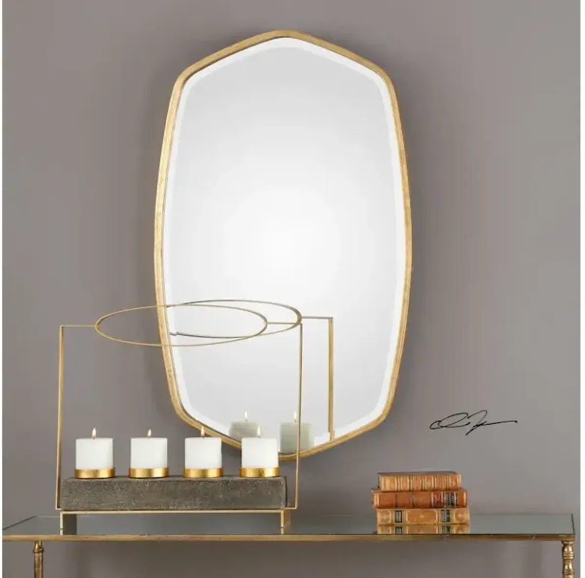 Duronia Antiqued Gold Mirror