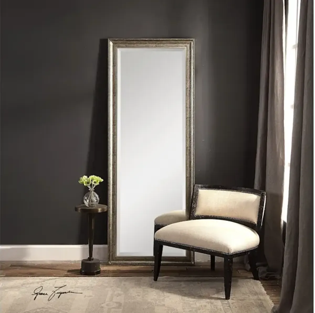 Aaleah Burnished Silver Mirror