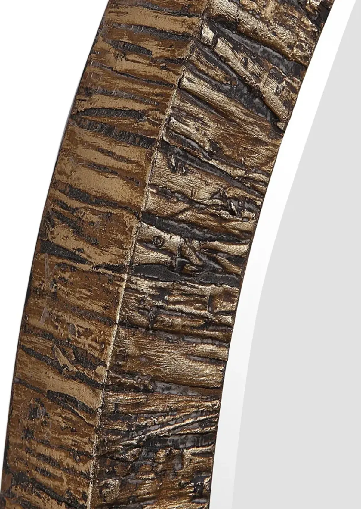 Wayde Gold Bark Round Mirror
