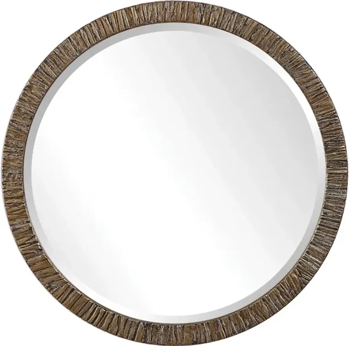Wayde Gold Bark Round Mirror