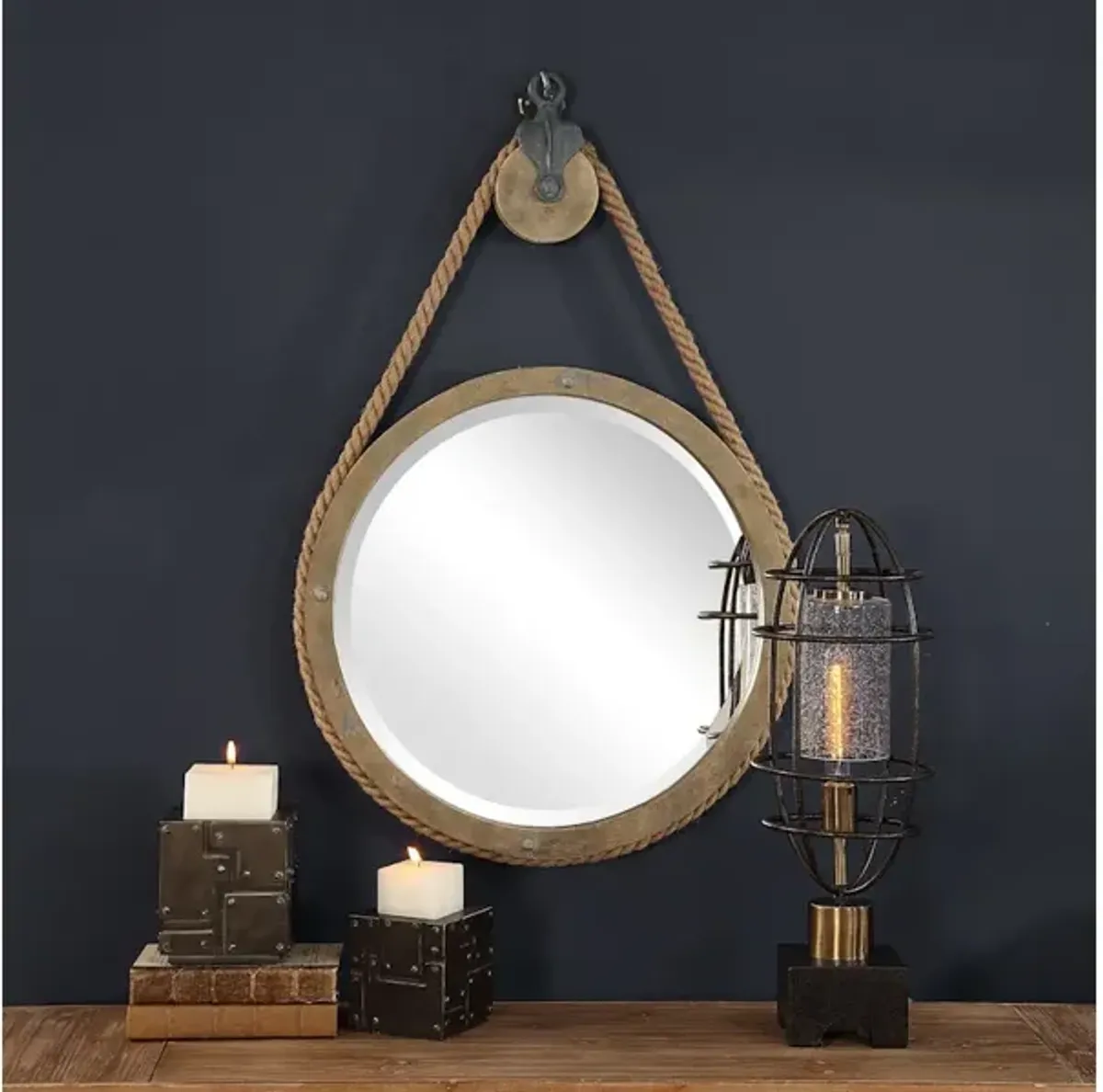 Melton Round Pulley Mirror