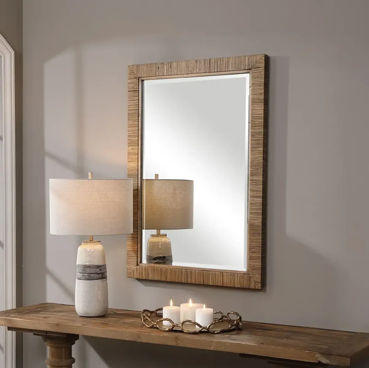 Cape Natural Rattan Mirror