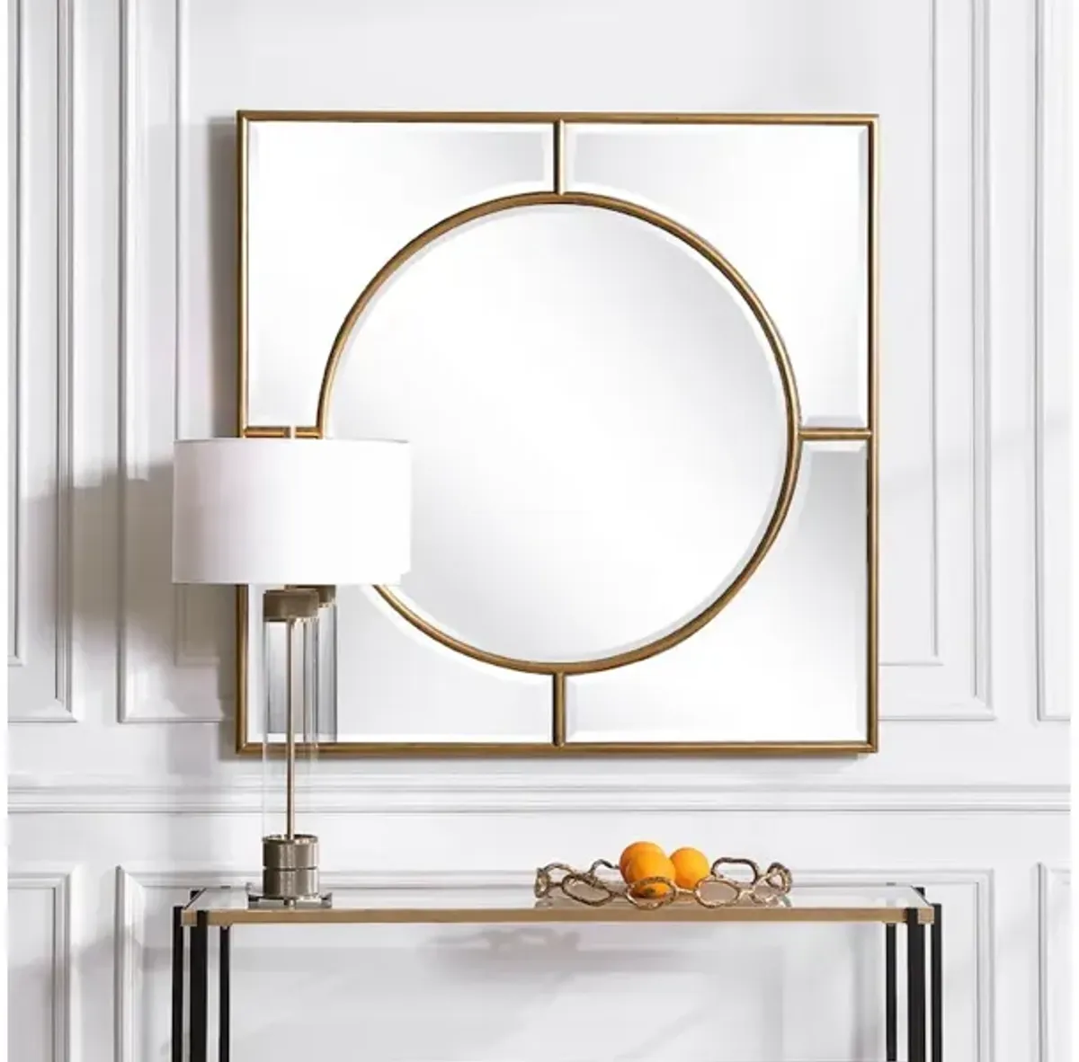 Stanford Gold Square Mirror