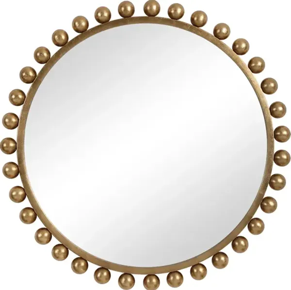 Cyra Gold Round Mirror