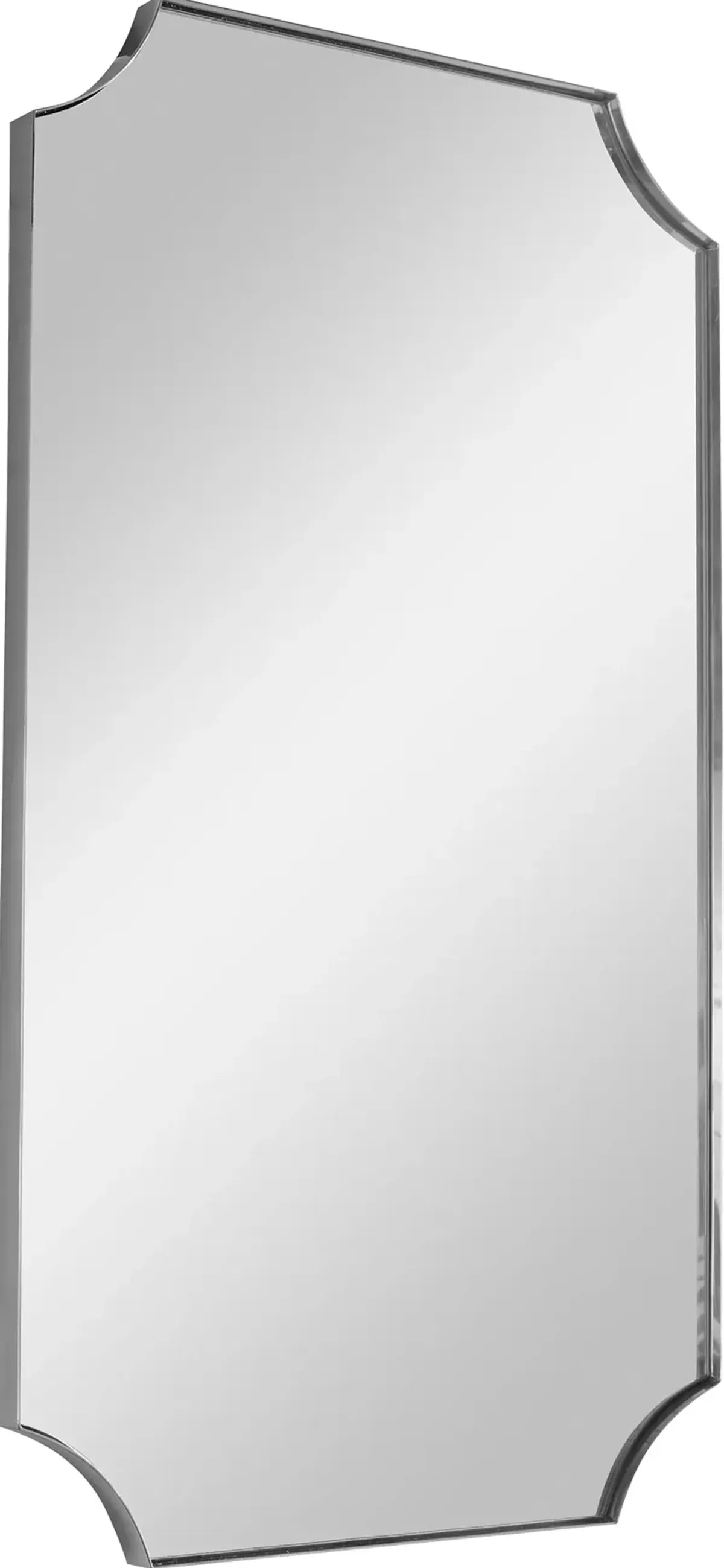 Lennox Nickel Scalloped Corner Mirror