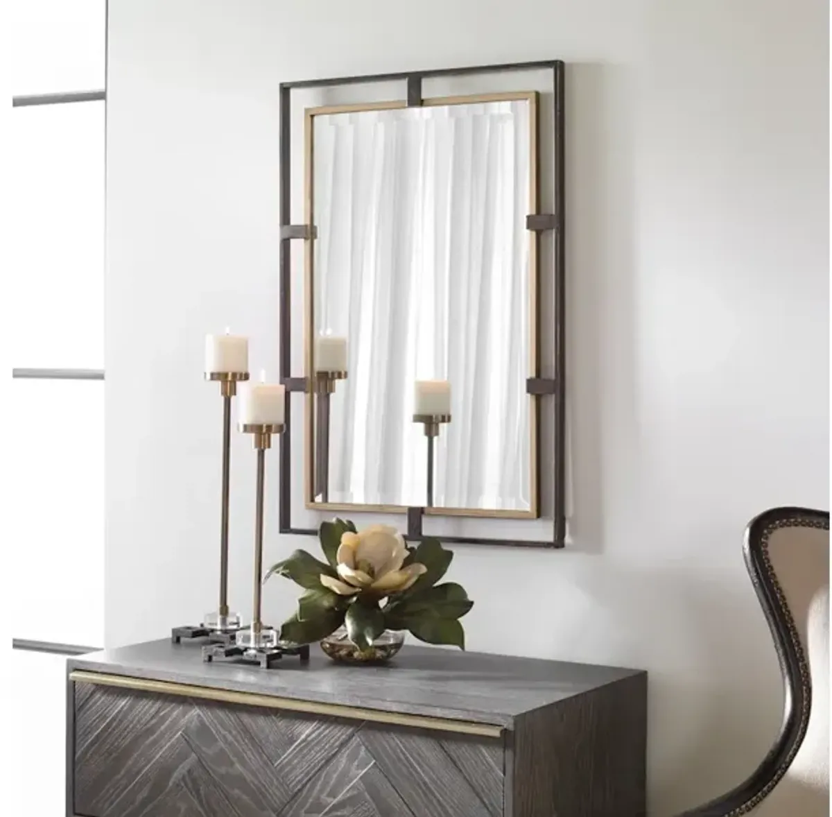 Carrizo Gold and Bronze Rectangle Mirror