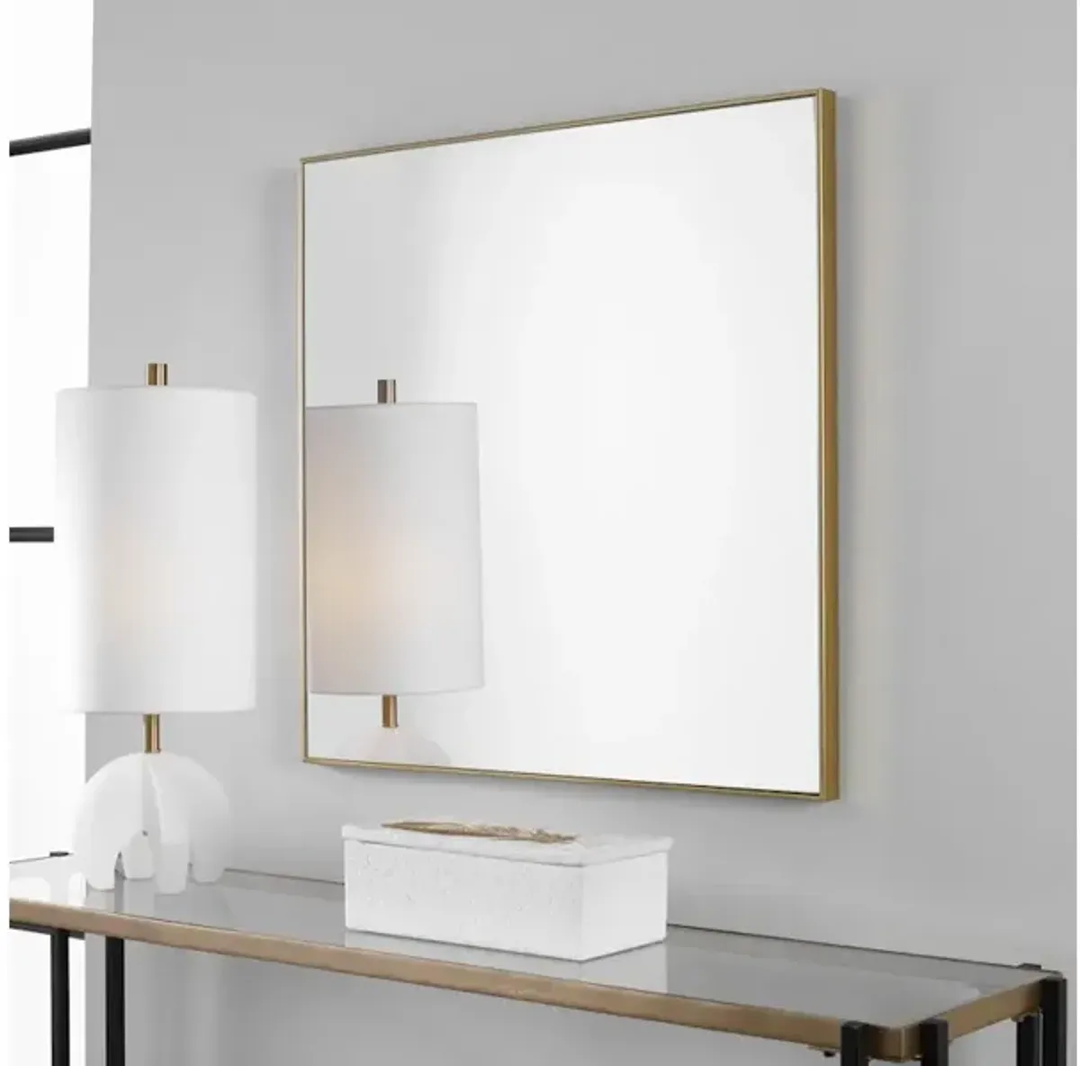 Alexo Gold Square Mirror