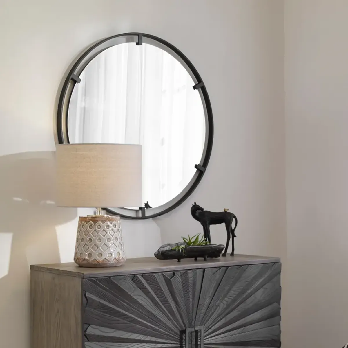 Cashel Round Iron Mirror