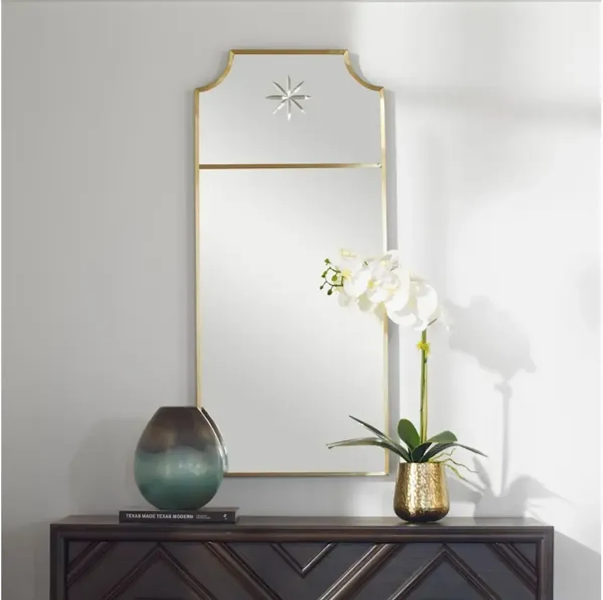 Caddington Tall Brass Mirror