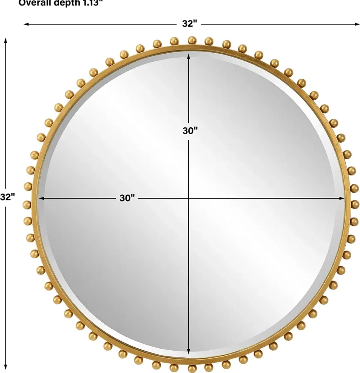 Taza Gold Round Mirror