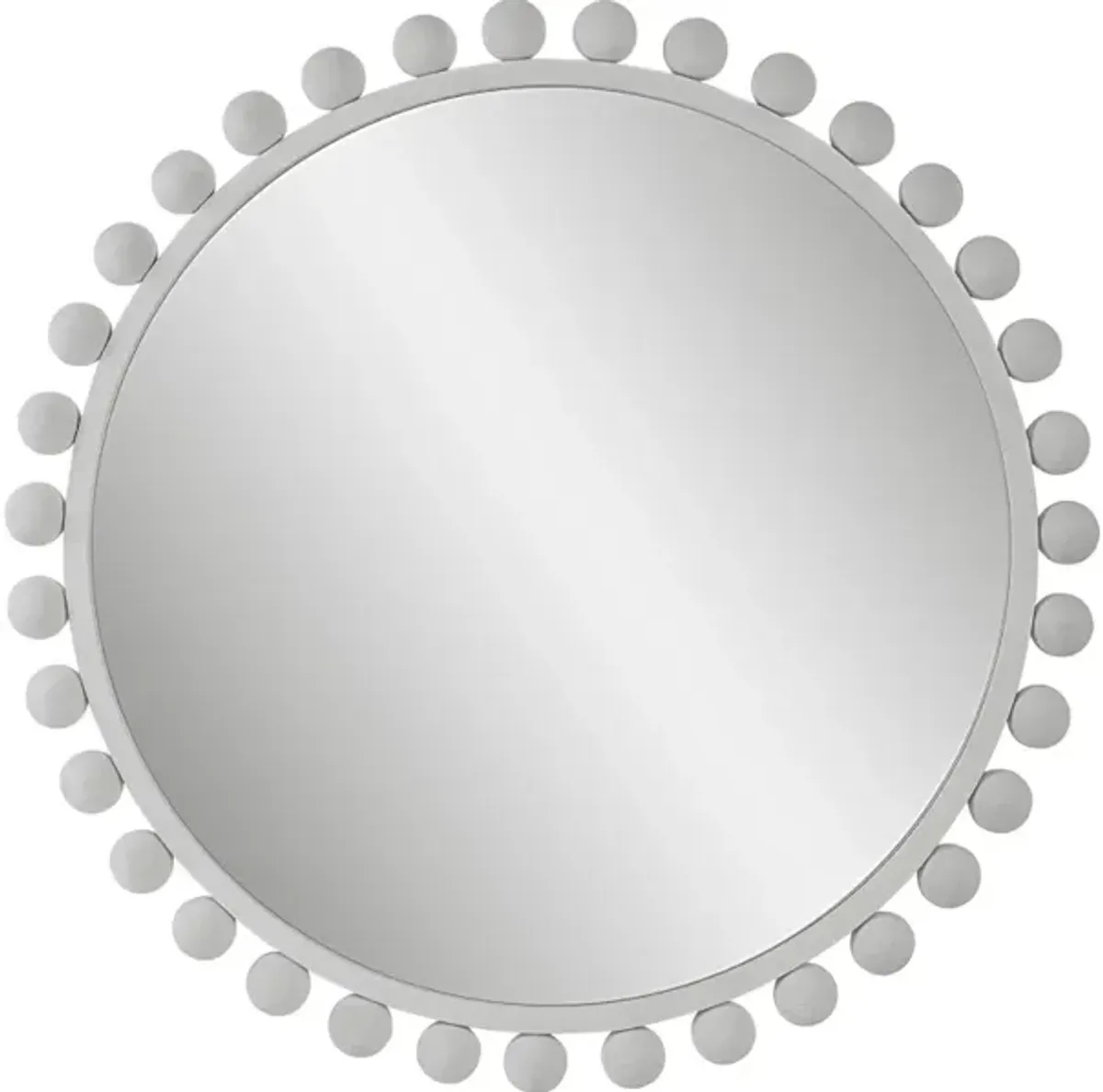 Cyra White Round Mirror