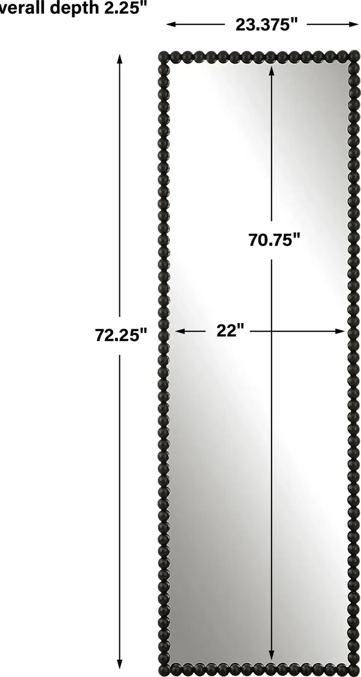 Serna Black Tall Mirror