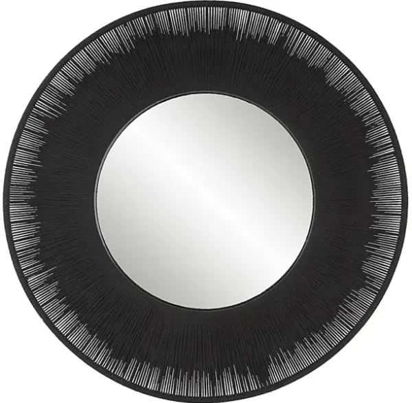 Sailor's Knot Black Round Mirror