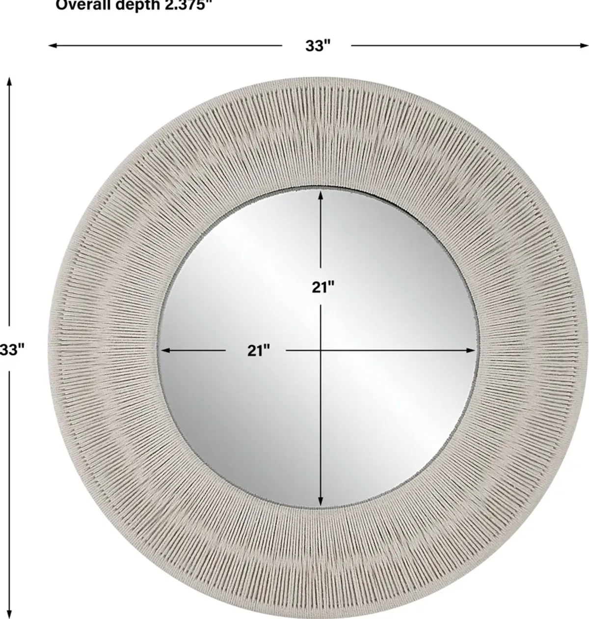 Sailor's Knot White Small Round Mirror