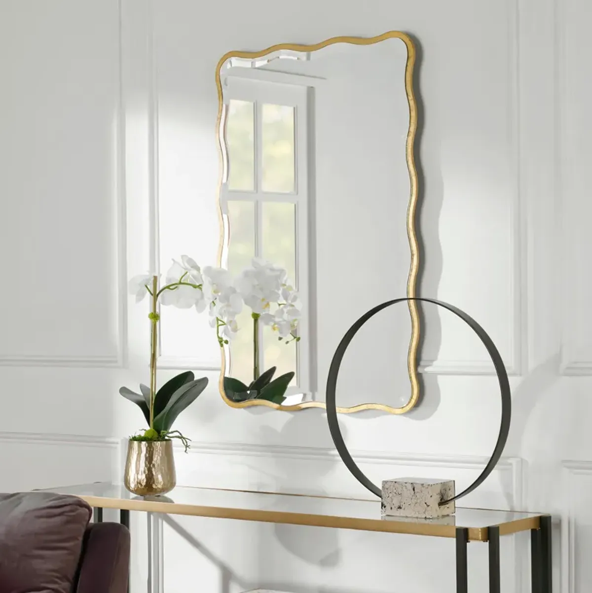 Aneta Gold Scalloped Mirror