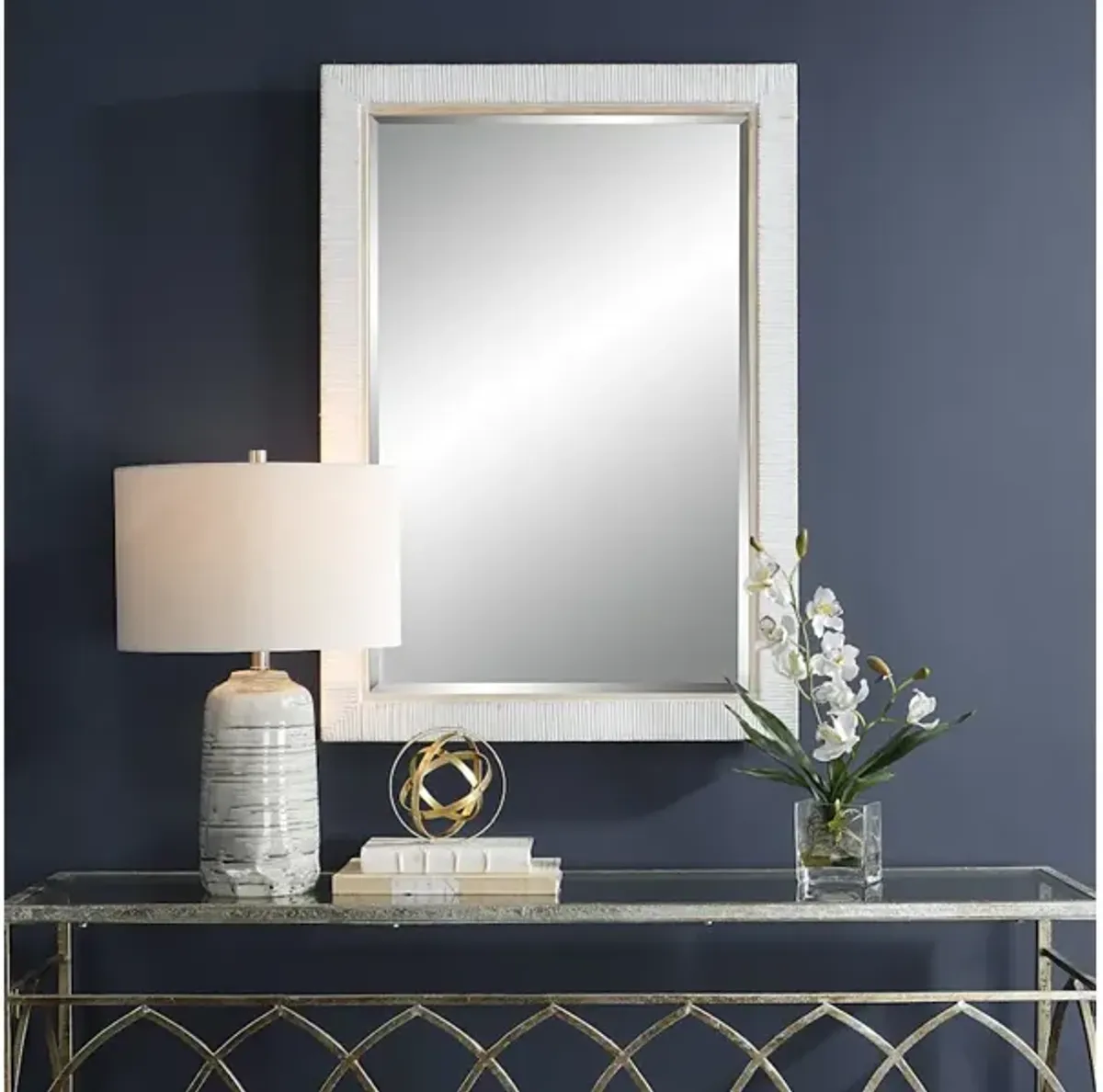 Cape Whitewashed Rattan Mirror