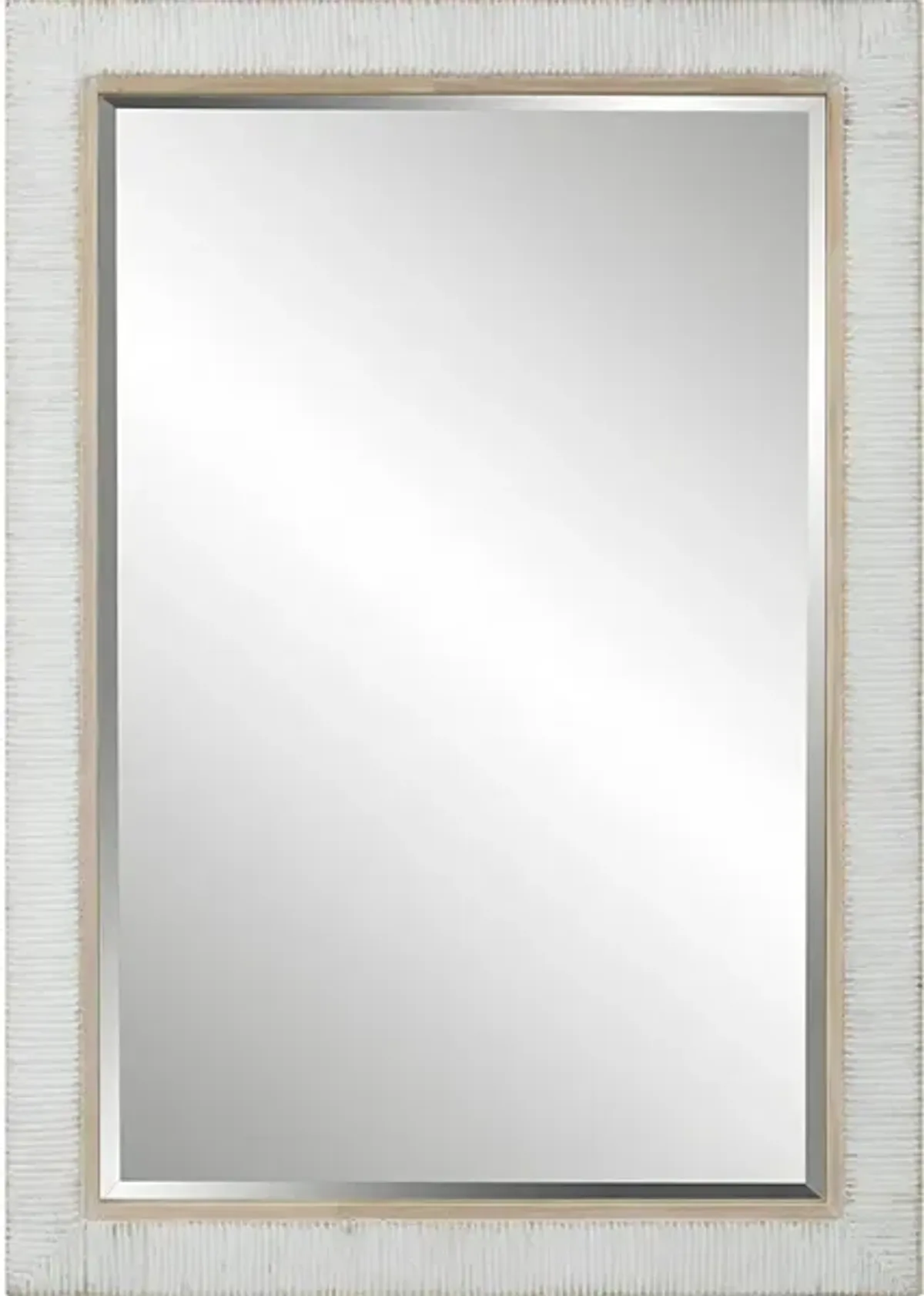 Cape Whitewashed Rattan Mirror