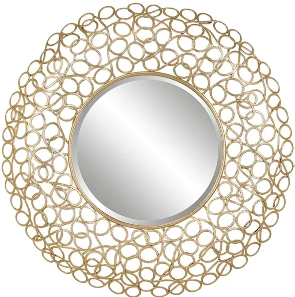 Swirl Round Gold Mirror