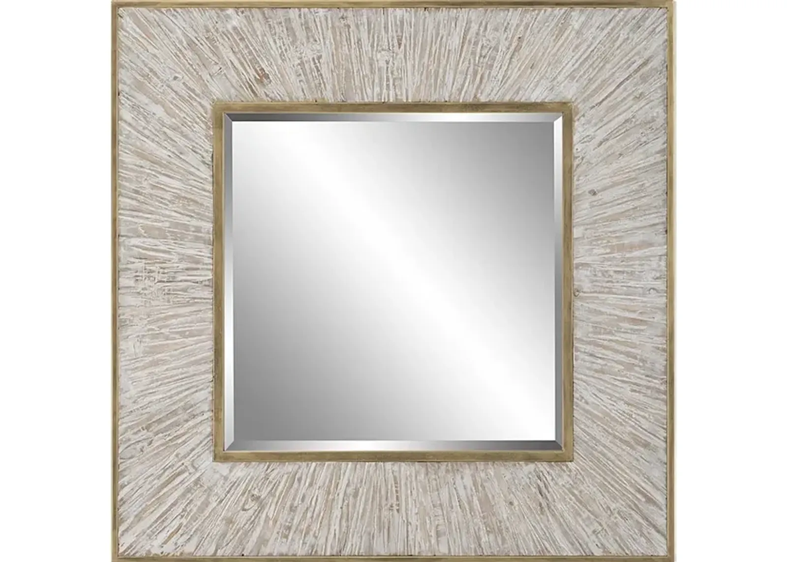 Wharton Whitewashed Square Mirror