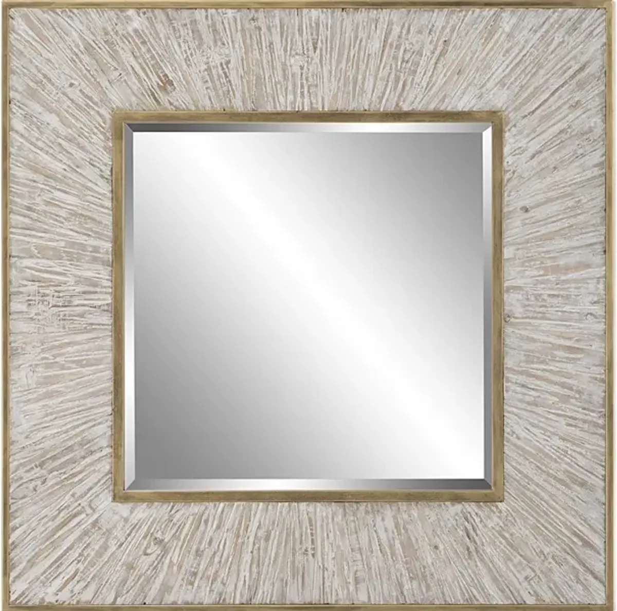 Wharton Whitewashed Square Mirror