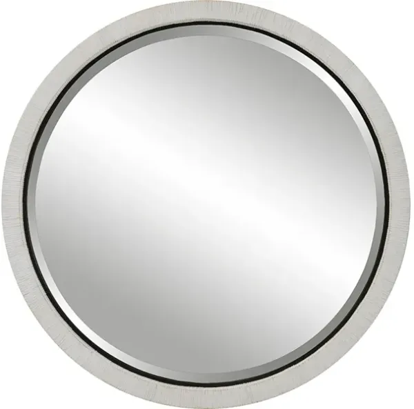 Granada Whitewash Round Mirror