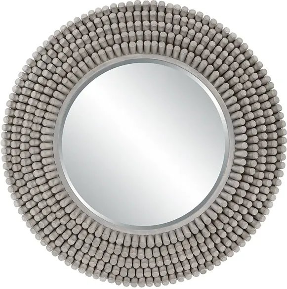 Portside Round Gray Mirror