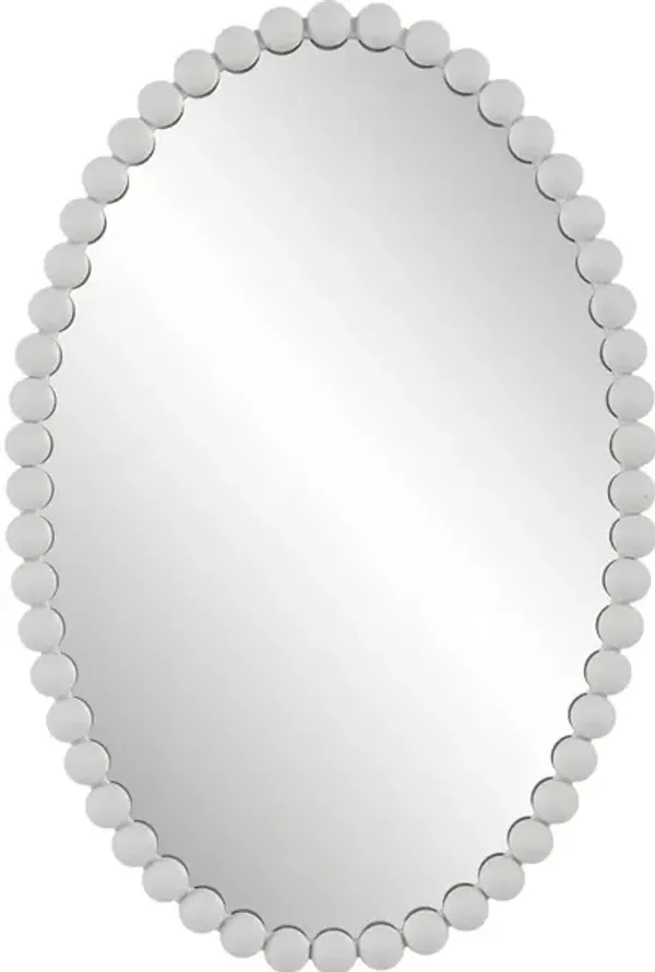 Serna White Oval Mirror