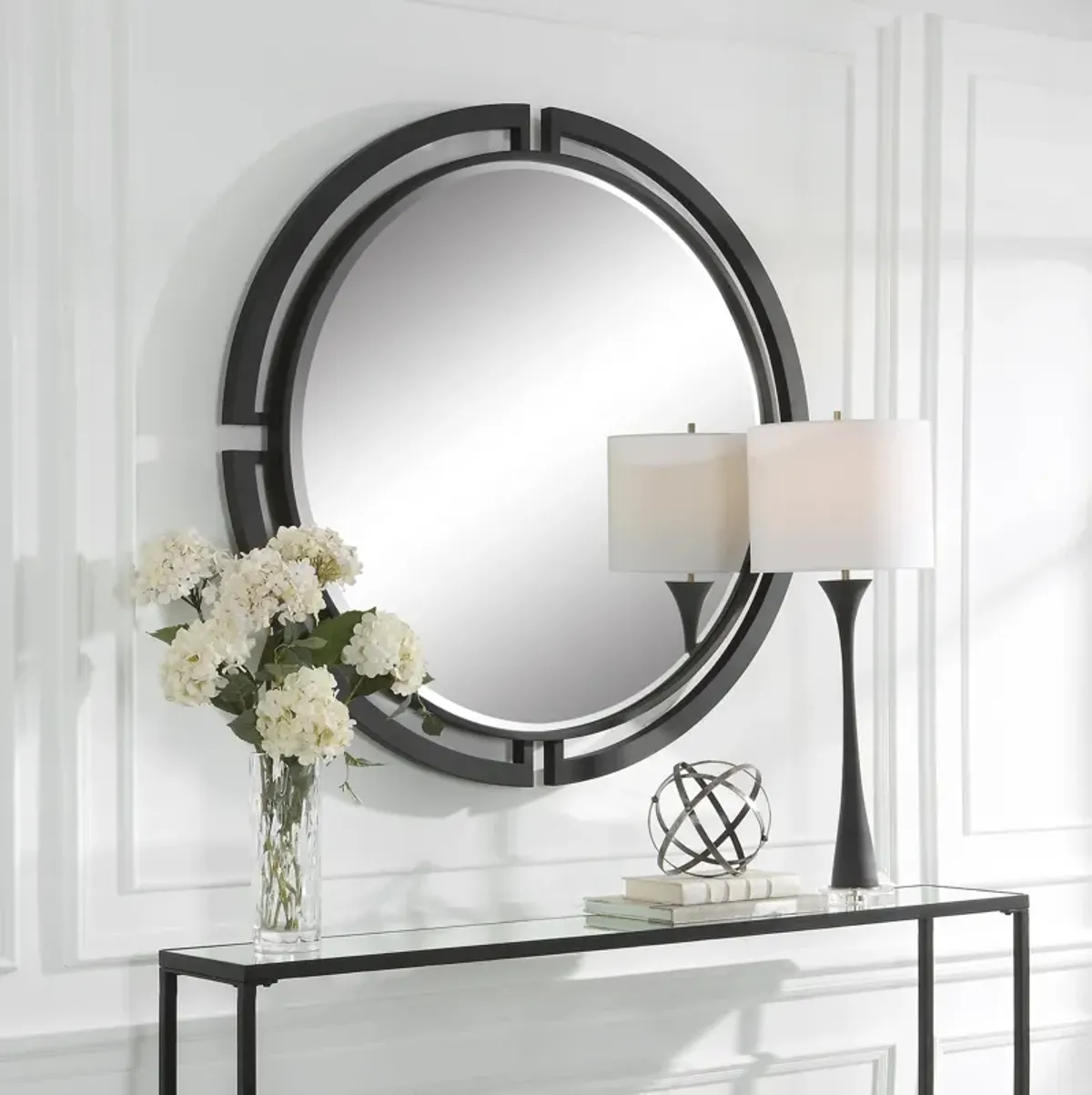 Quadrant Modern Round Mirror