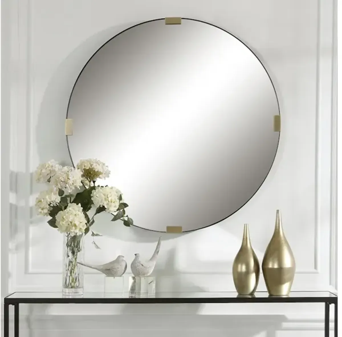 Clip Modern Round Mirror