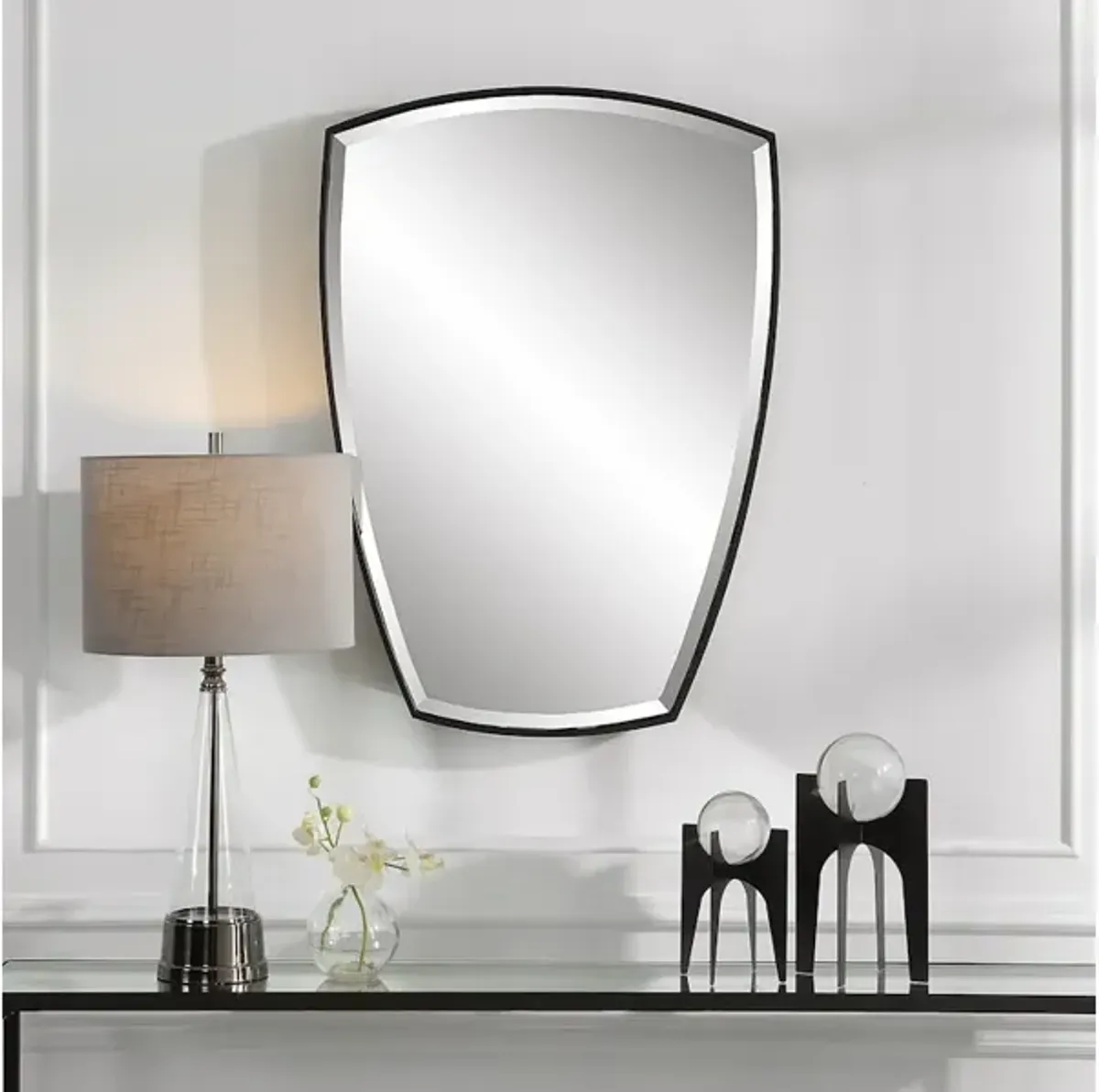 Crest Curved Iron Mirror