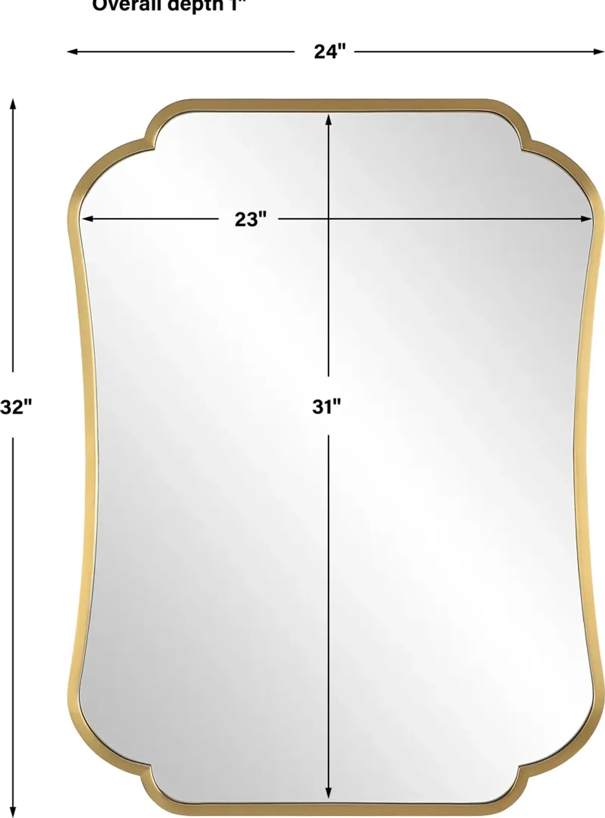 Athena Brushed Brass Mirror