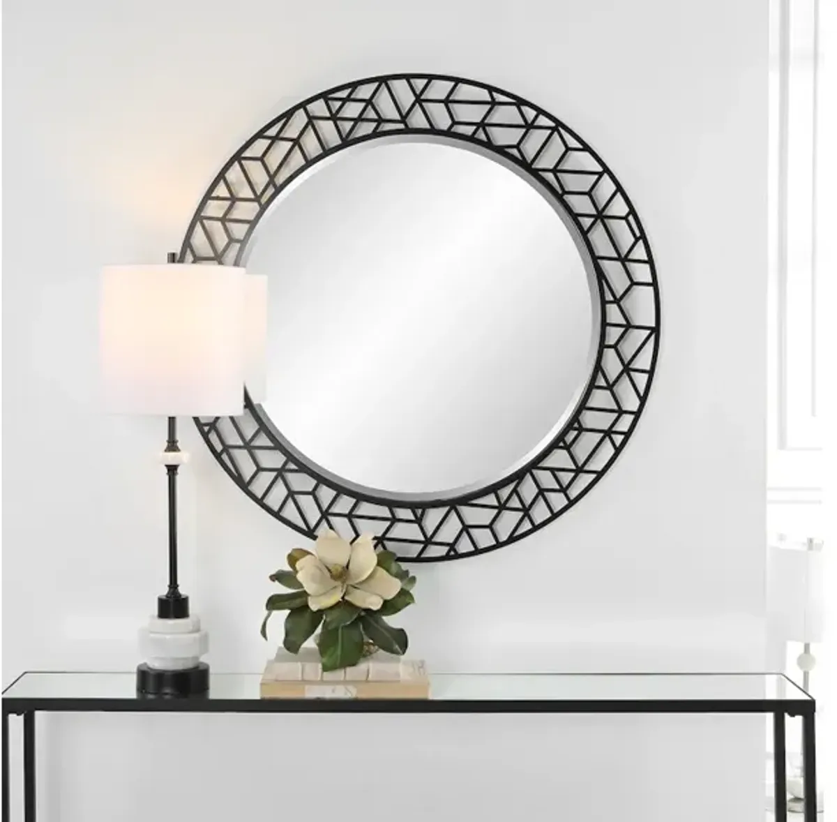 Mosaic Metal Round Mirror