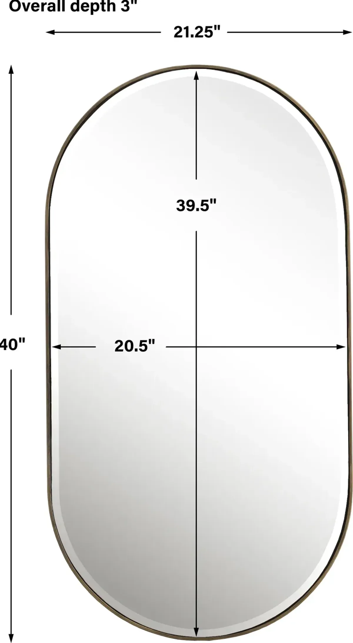 Lago Oval Gold Mirror