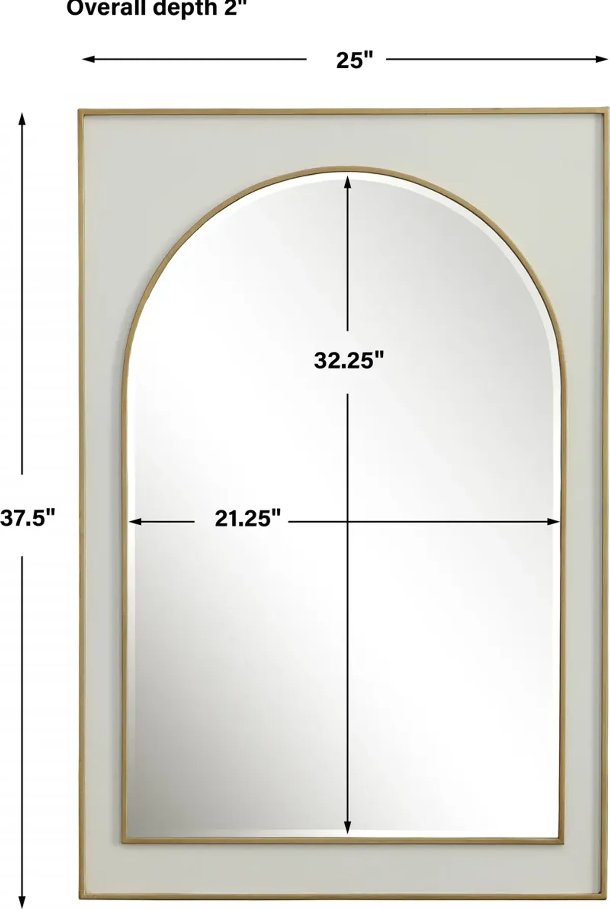 Crisanta Gloss White Arch Mirror