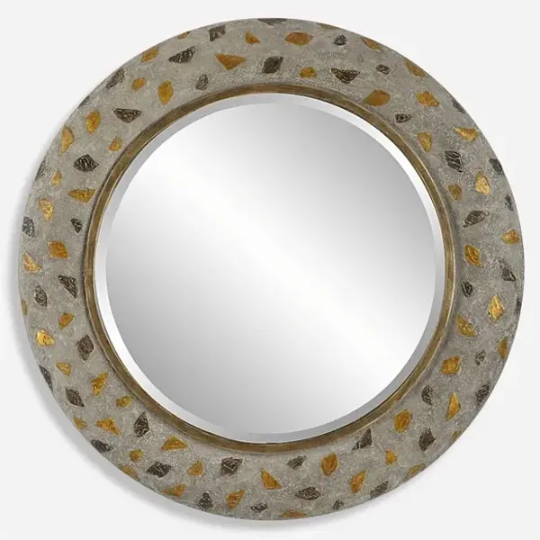 Copper Terrazzo Round Mirror