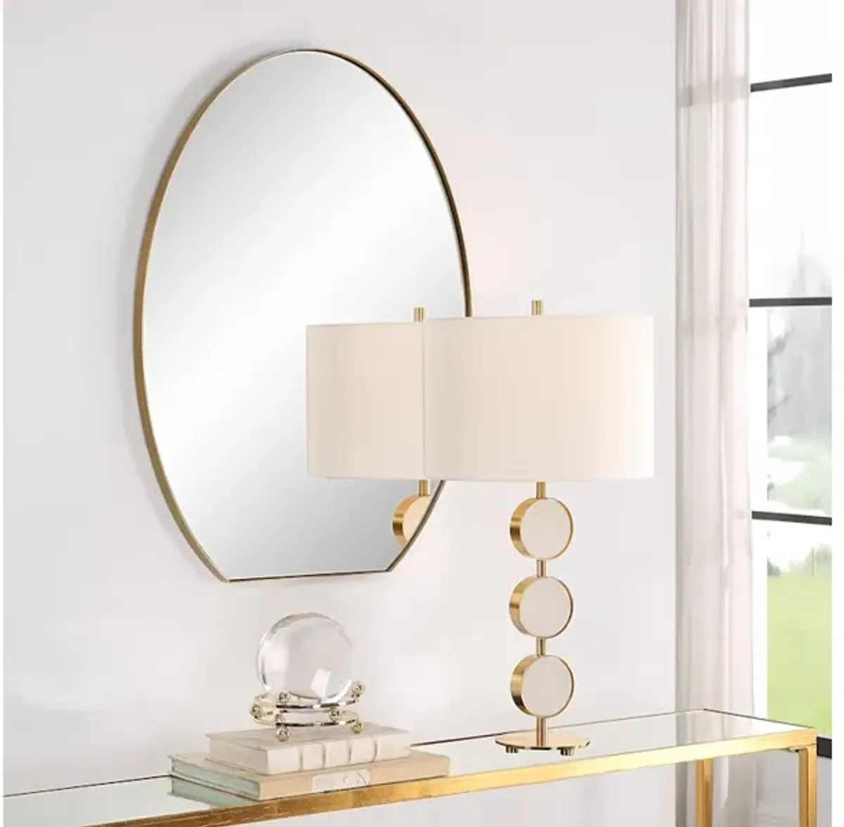 Cabell Brass Oval Mirror