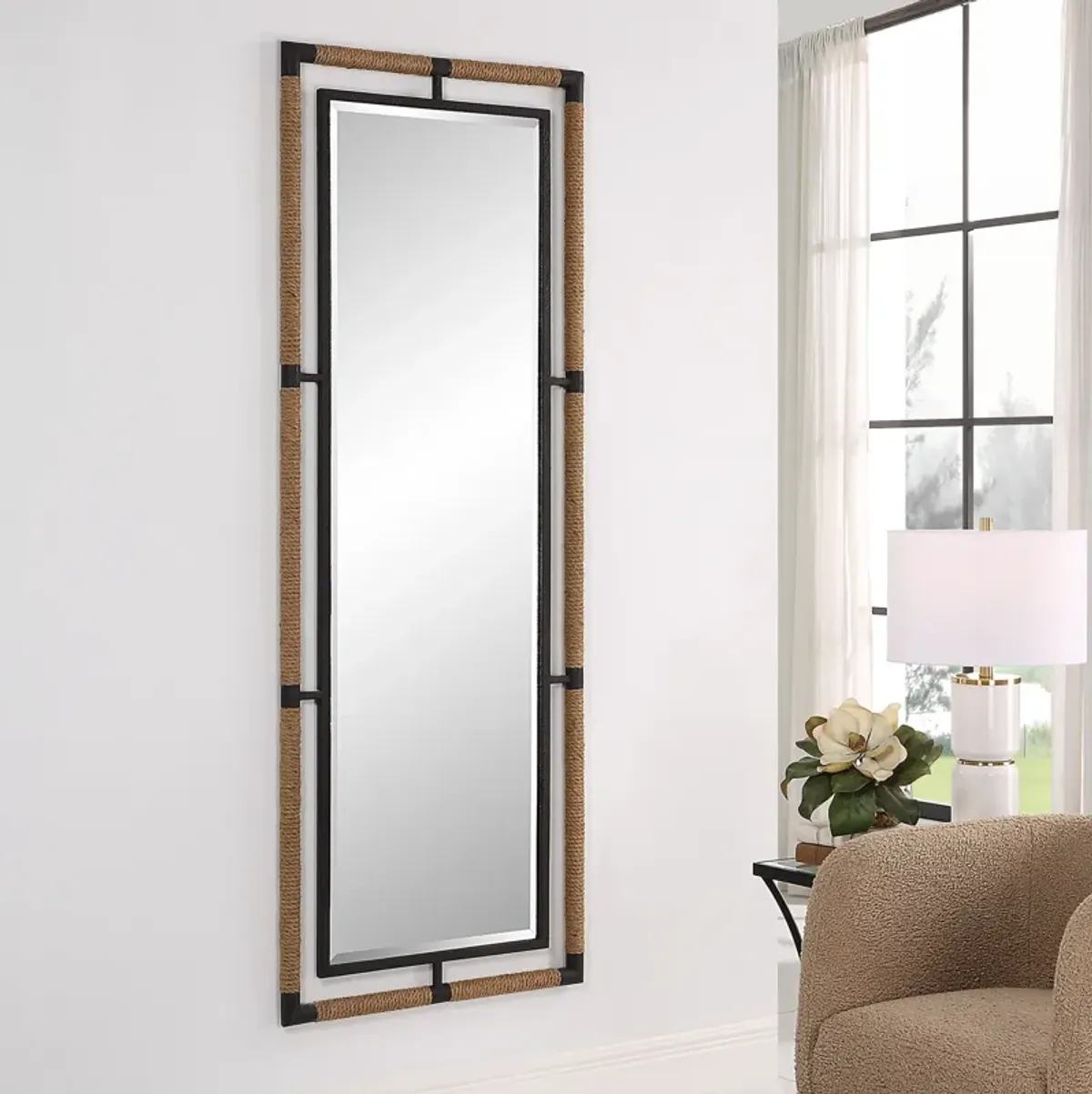 Melville Iron and Rope Tall Mirror