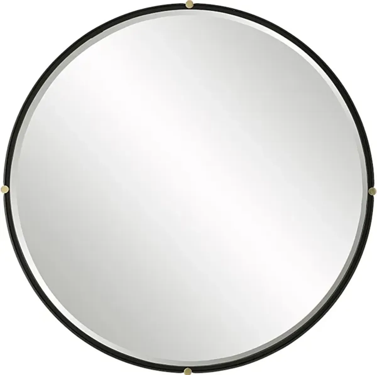 Bonded Round Black Mirror