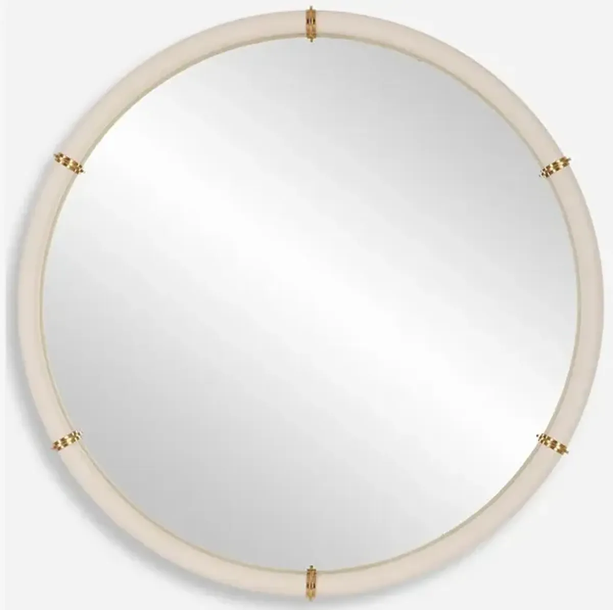 Cyprus White Round Mirror